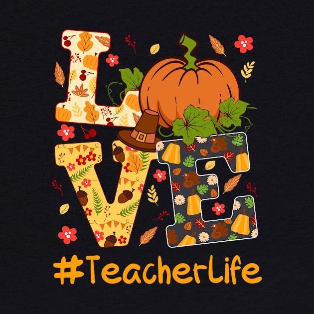 Thankful Teacher Retro Groovy Thanksgiving Fall Women Men by KRMOSH